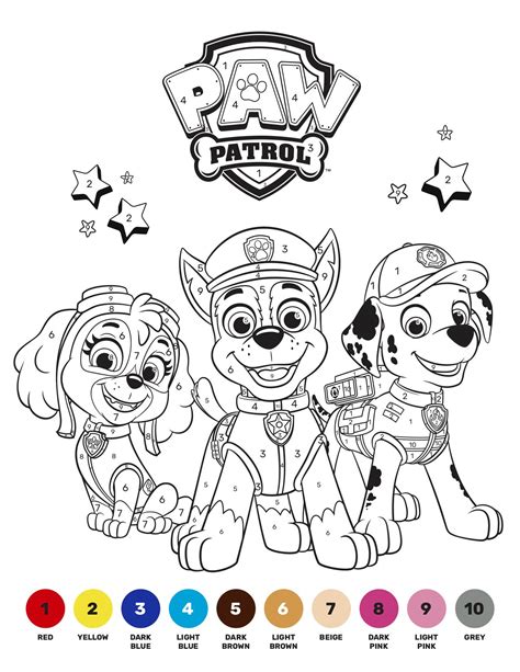 Paw Patrol Color By Number Printable