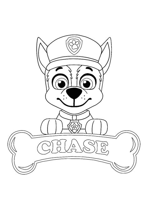 Chase Coloring Page Black and White