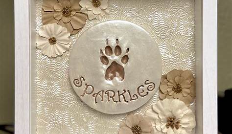 Midlee Pet Memorial Picture Frame with Clay Paw Print Kit, White Stand