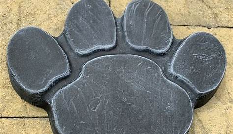 Concrete paw print Pet memorial stone Garden stepping | Etsy
