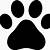 paw print images black and white