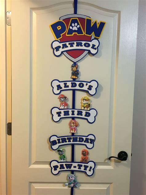 paw patrol party door sign