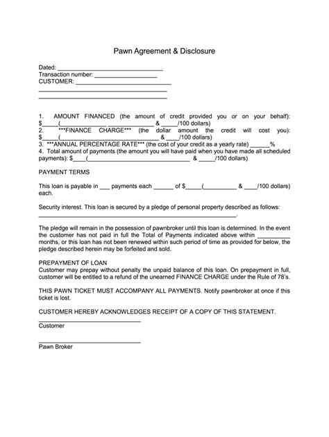 pawn shop contract