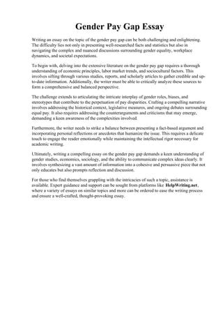 pay gap essay