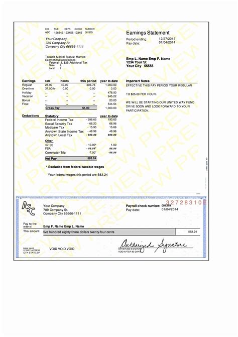 Pay Stub Template For Truck Driver 2