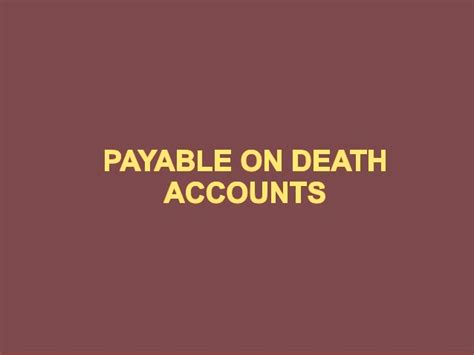 payable on death investment account