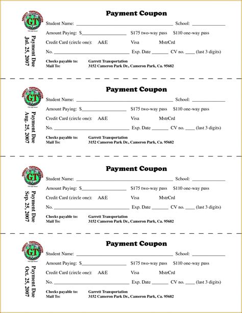 Car Payment Coupon Book Template Jewellery Daily Deals pertaining to