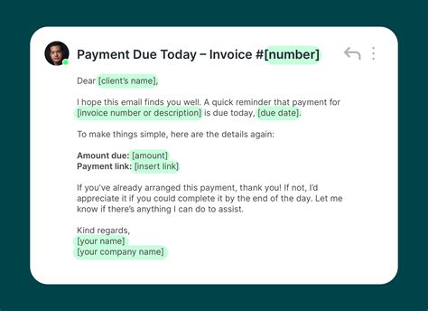 Payment Reminder Email To Client Before Due Date Sample