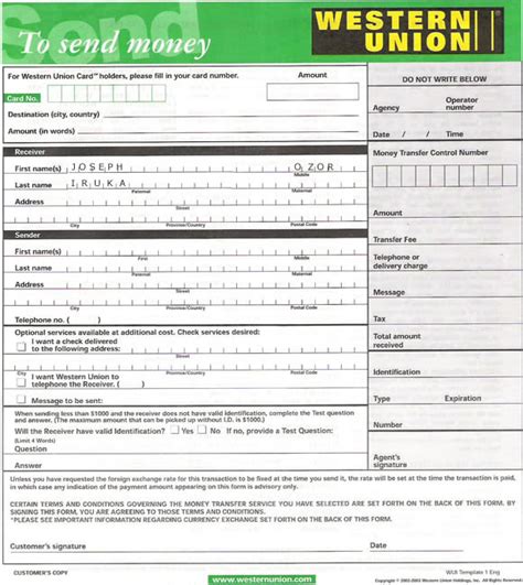 payment via western union