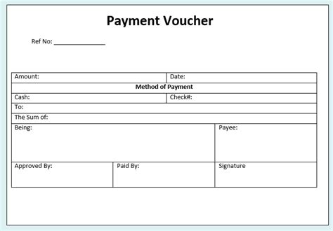 payment voucher design template