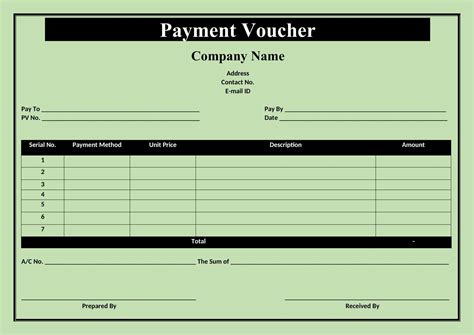 payment voucher template simple