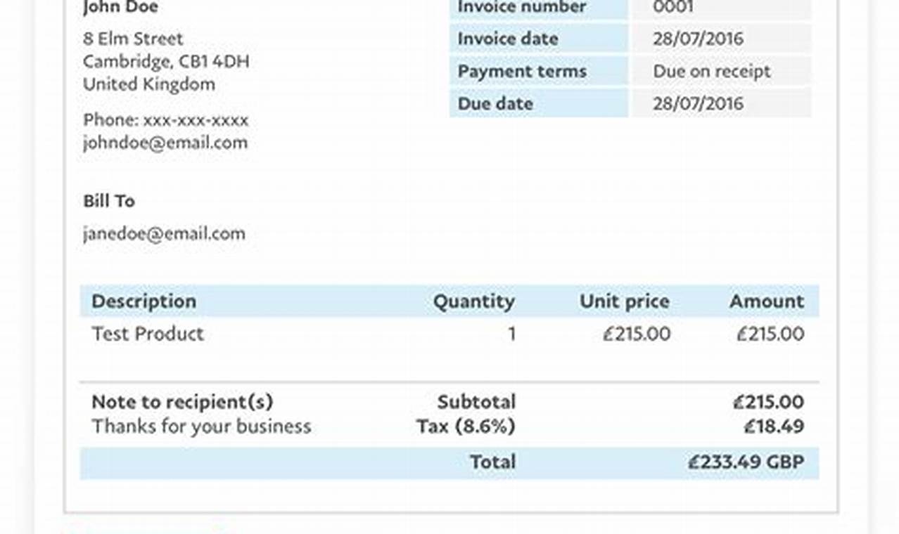 Understanding the Structure and Layout of PayPal Invoices