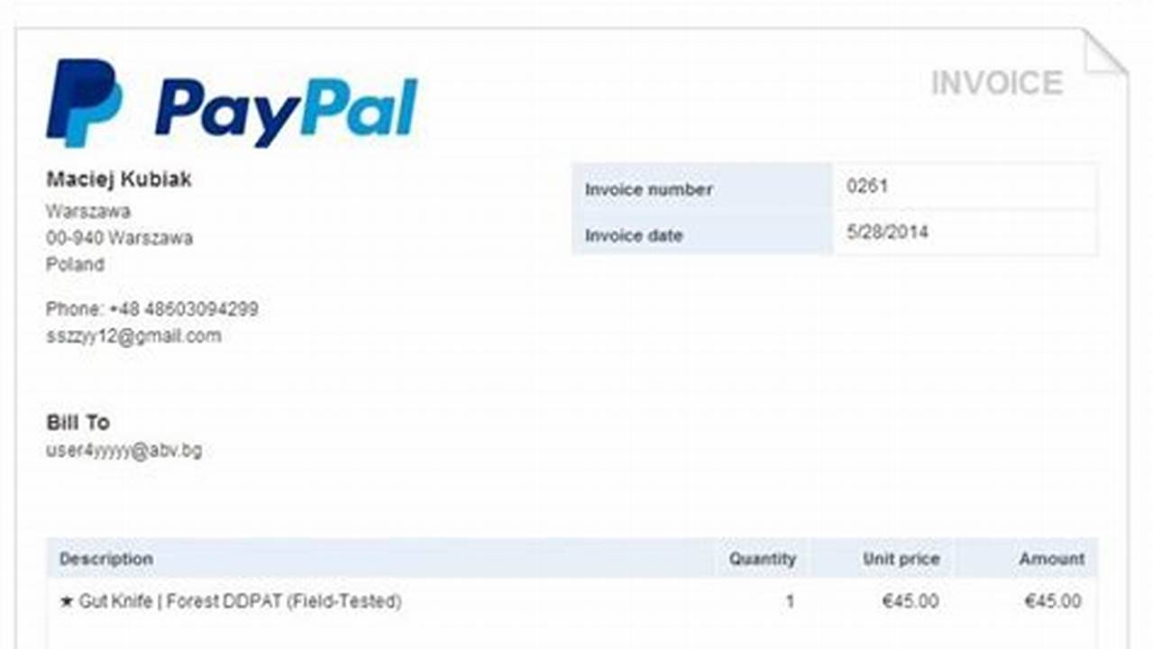 PayPal Invoice Template in Editable Format: Create Professional Invoices in No Time