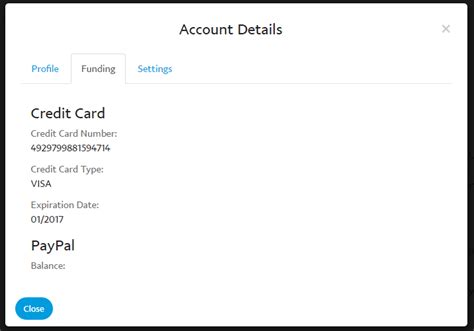 PayPal Credit Card Number