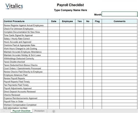 Payroll Process Checklist To Do List, Organizer, Checklist, PIM, Time