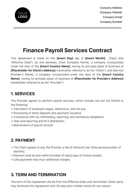 payroll service contract