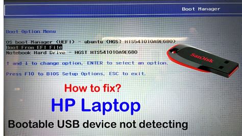 pc can't boot from usb