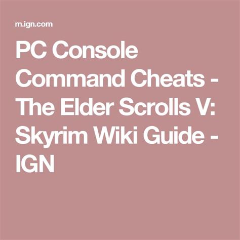Pc Console Command Cheats