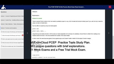 pcep exam sample questions