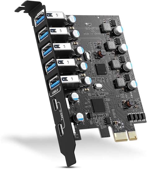 Buy PCIE to USB 3.0 7Port2x USBC 5x USBA Expansion Card ,PCI Express USB 3.0 Add In Card