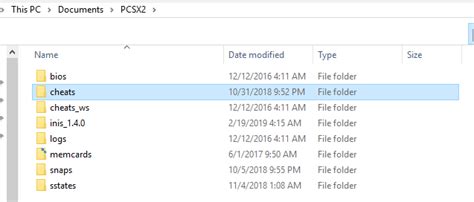 pcsx2 nightly cheats folder
