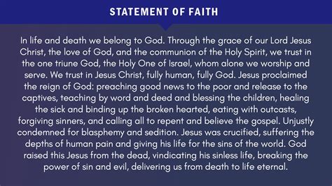 Pcusa Brief Statement Of Faith Latest
