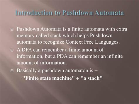 Pda Definition Automata