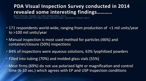 Pda Guidelines For Visual Inspection
