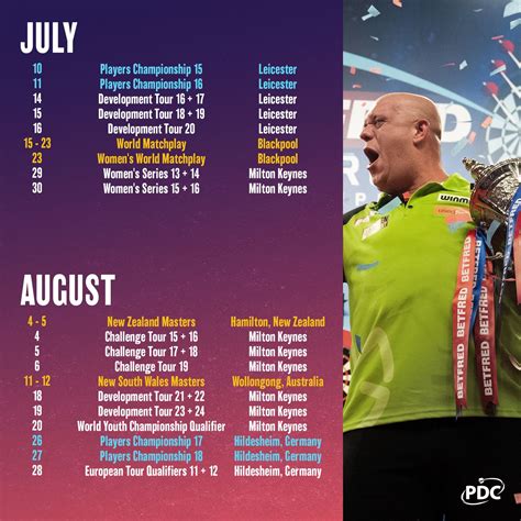 pdc tournament calendar 2023
