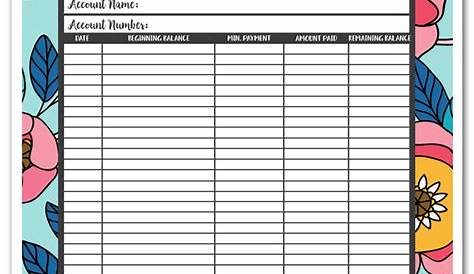 Debt Tracker Printable Pdf