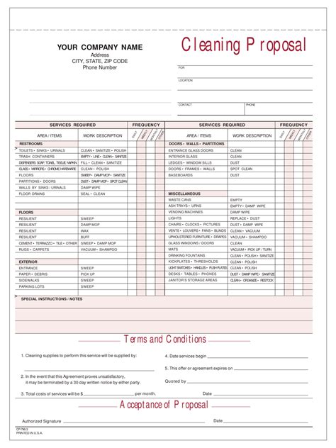 Free Cleaning Proposal Template Of Printable Sample Construction