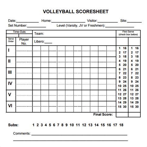 printable volleyball lineup sheet That are Superb Bill Website