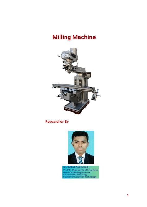Pdf Milling Machine