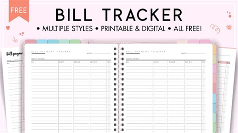 Pdf Printable Bill Tracker Free