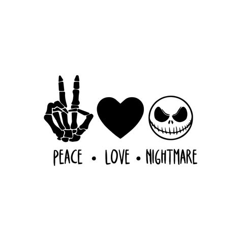 Peace Love Nightmare svg cut file Christmas svg Nightmare Etsy