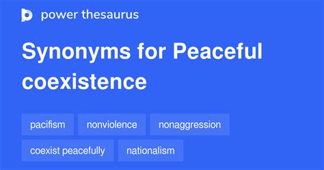 peaceful coexistence synonym