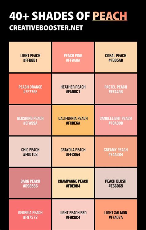 peach hex code chart