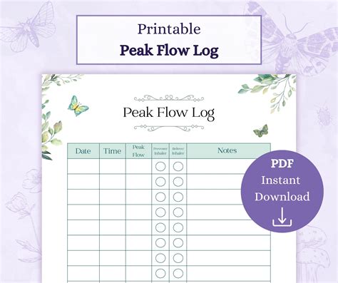 Peak Flow Diary Printable