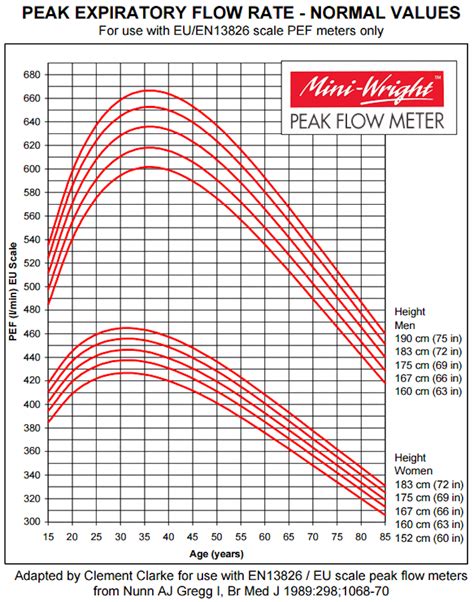 Peak Flow Meter Normal Range Percentage