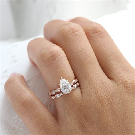 Pear Shape Wedding Ring Stack