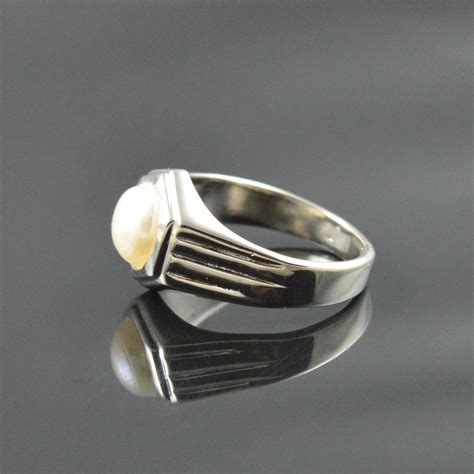 Pearl Ring Designs in Silver for Men