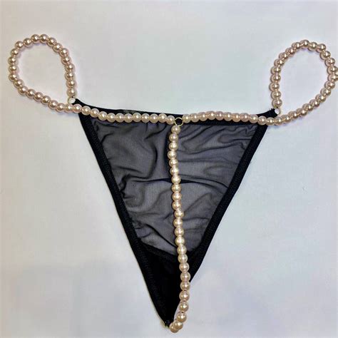 London GString • Bracli Pearl Thong • Erotic Lingerie Made in Spain Darkest Fox