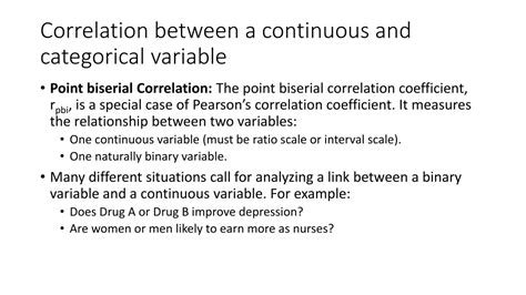 Pearson Correlation Between Categorical And Continuous Variables