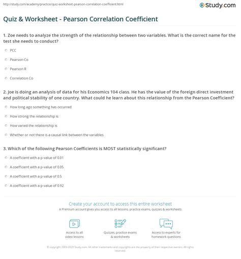 Pearson Correlation Character Quiz