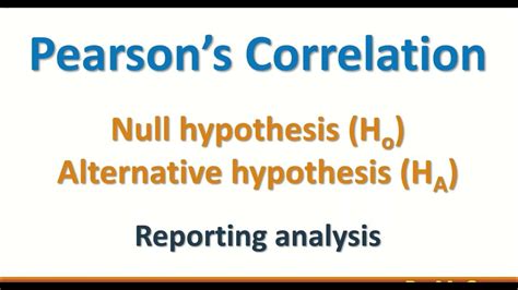 Pearson Correlation Null And Alternative Hypothesis