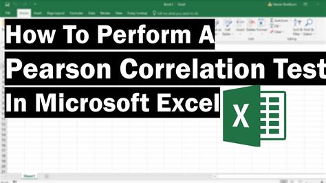 Pearson Correlation Test In Excel