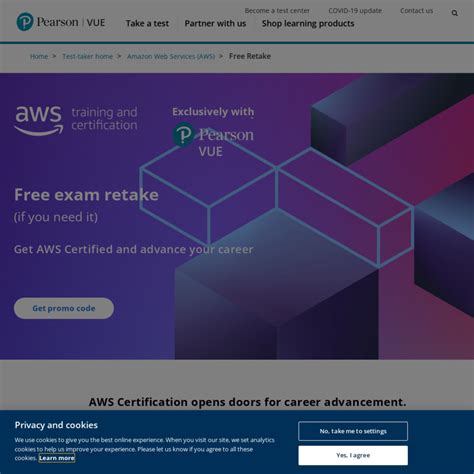 Pearson Vue Free Retake Aws