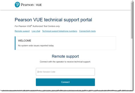 pearson vue support number