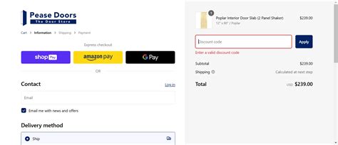 pease doors discount code