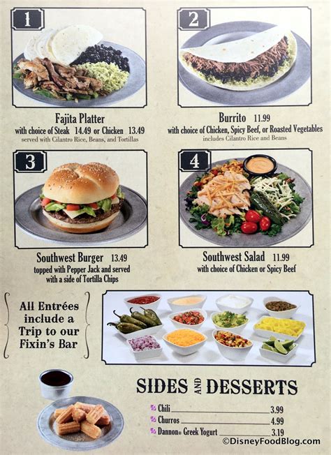 pecos bill restaurant menu
